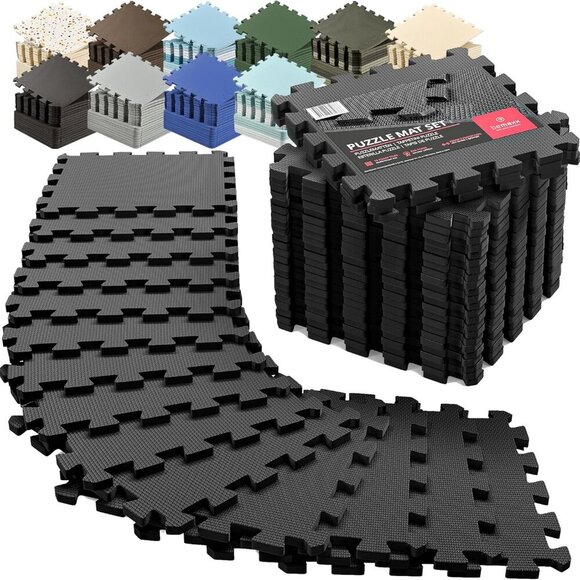 Other - Gym Flooring Set - Interlocking EVA Soft Foam Floor Mat, 18 Pieces Puzzle Rubber